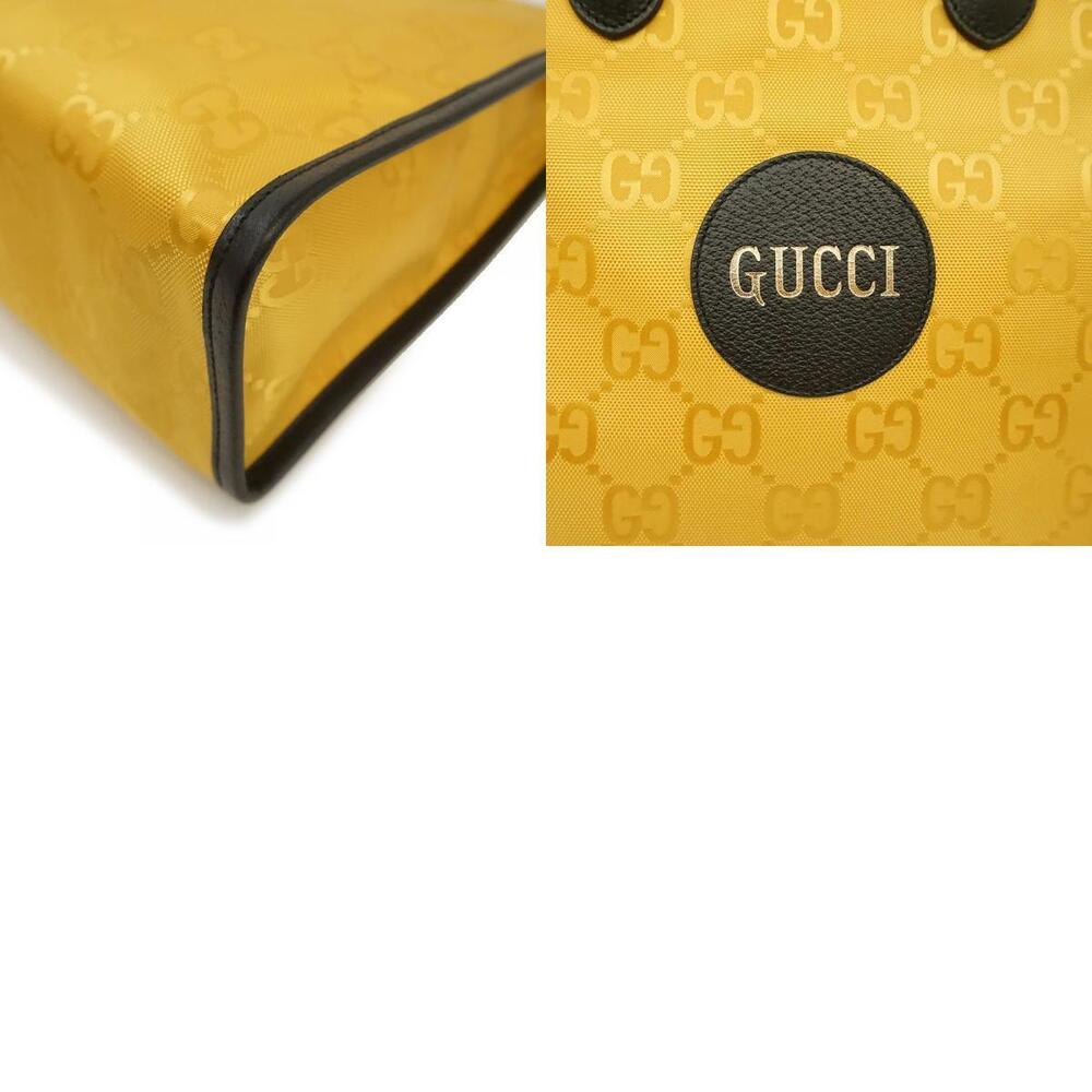 Gucci Beige the Grid Tote Shoulder Handbag GG Leather Yellow Black - Picture 10 of 10